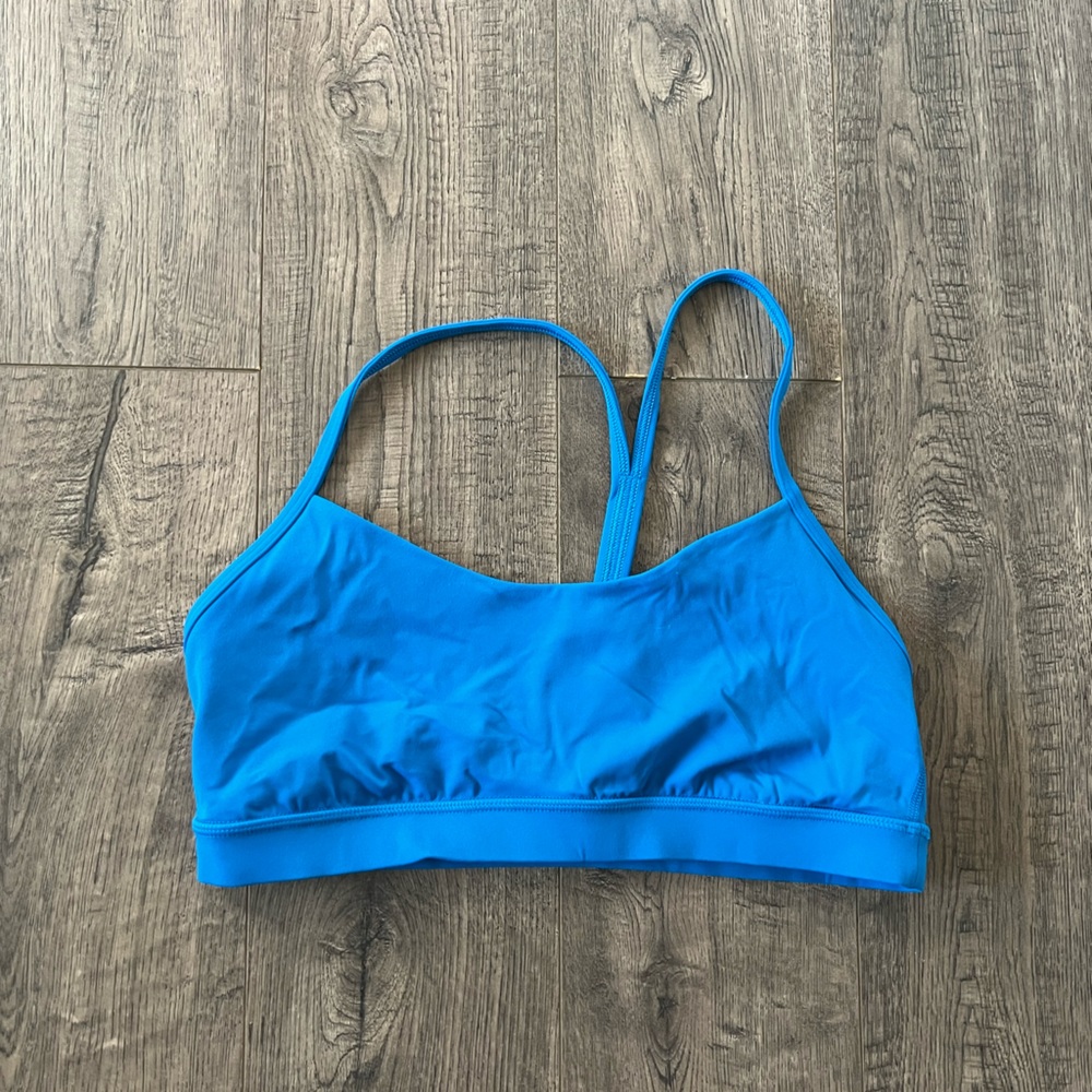 Lululemon Flow Y bra. Color is poolside.